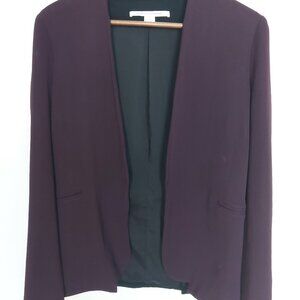 Diane vonFurstenberg Burgundy and Black Drape Blazer, Size 4